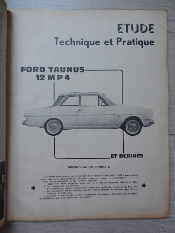 RTA N° 232 Ford Taunus 12 MP 4 et dérivés – Image 2