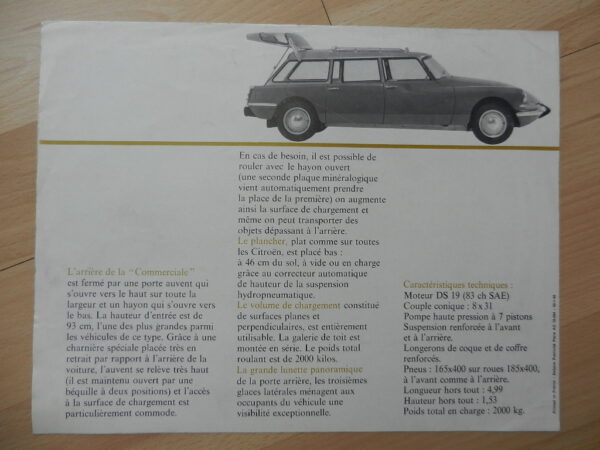 catalogue Citroën ID19 break commercial 1963 – Image 3