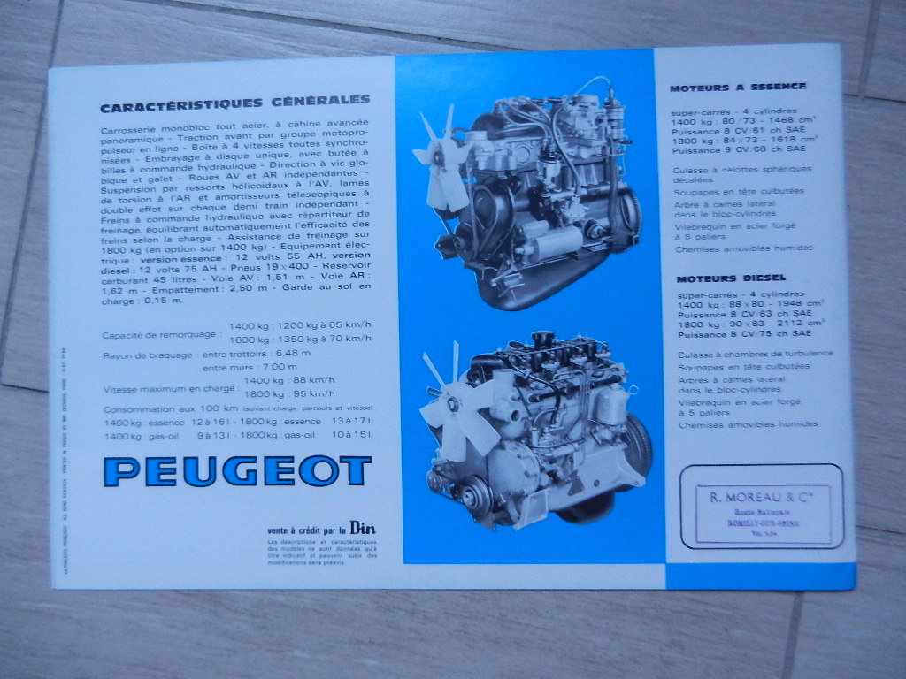 Catalogue Peugeot J7 Fourgon Tôlé 1400 kg et 1800 kg 1968 – Image 3