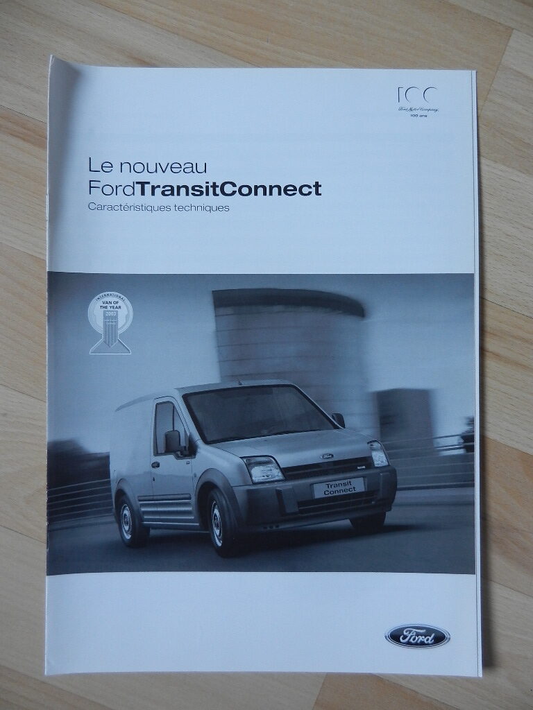 Catalogue Ford Transit Connect Caractéristiques Techniques 2003