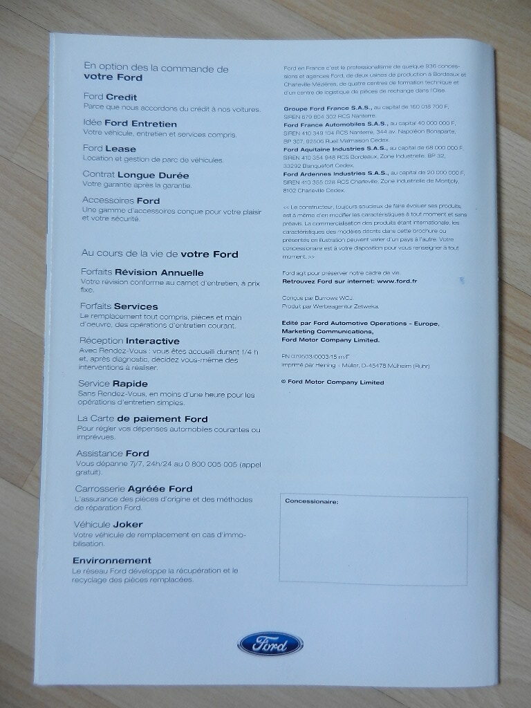 Catalogue Ford Utilitaires légers 2000 – Image 3