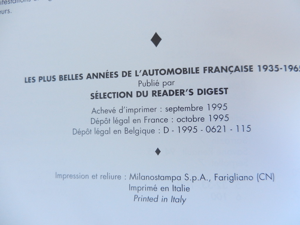 Livre Les plus belle années de l'automobile Française 1935 - 1965 – Image 2