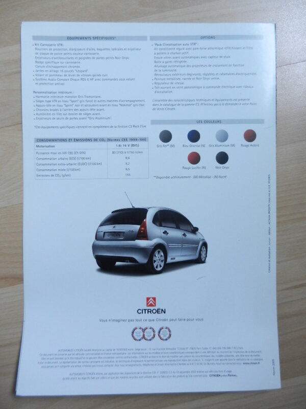 Catalogue Citroën C3 VTR 2005 – Image 3