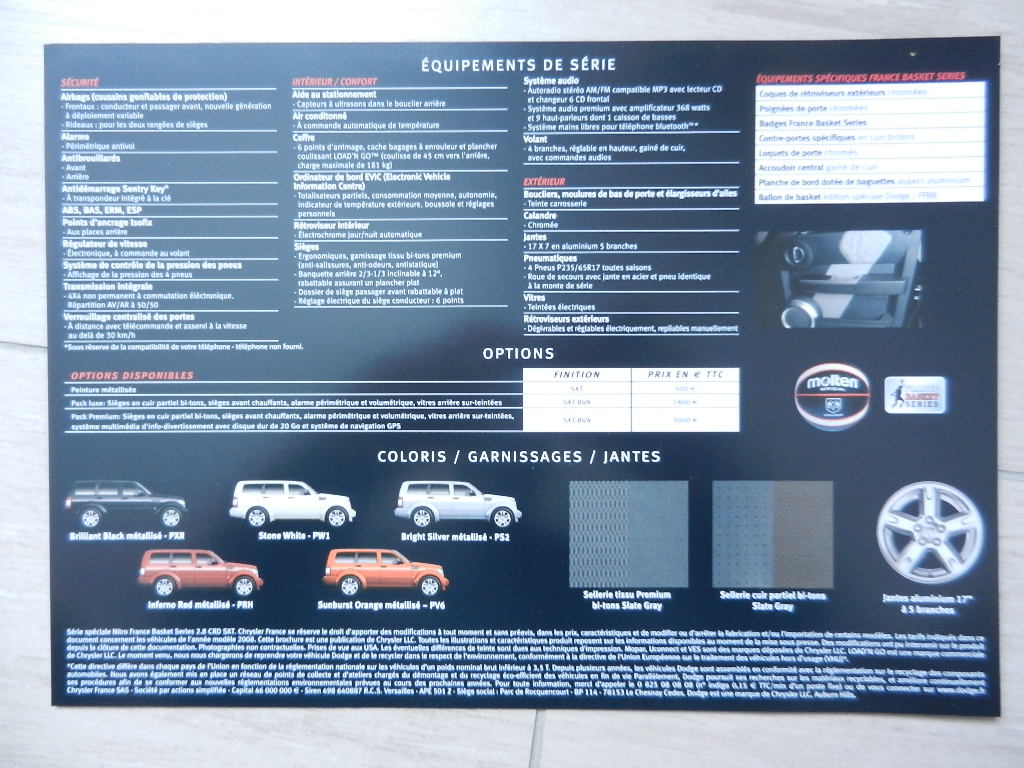 Catalogue Dodge Nitro série spéciale France Basket Series 2009 – Image 2