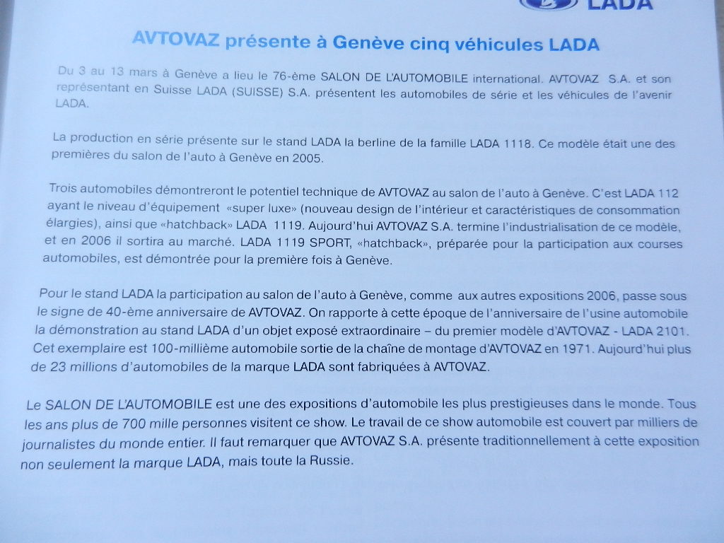 Dossier de presse LADA Genève 2006 – Image 2