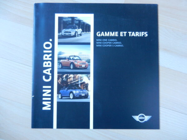 Catalogue MINI Cabrio gamme & tarif 2004