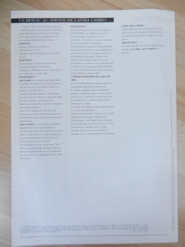 Catalogue Opel Astra Cabrio 2001 – Image 3