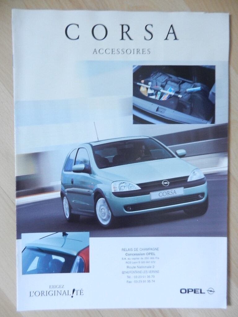 Catalogue Opel Corsa C Accessoires 2000