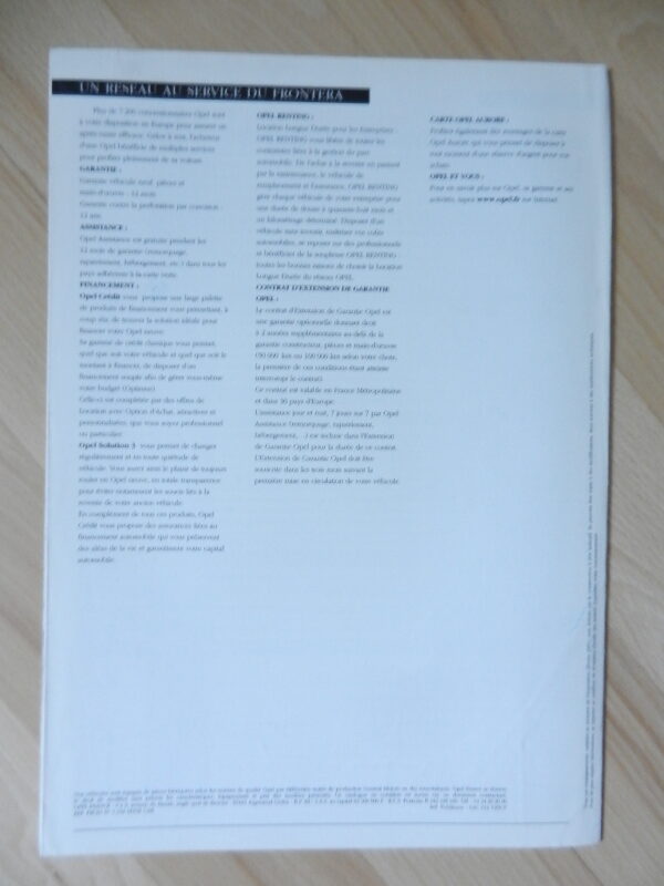 Catalogue Opel Frontera 2001 – Image 3