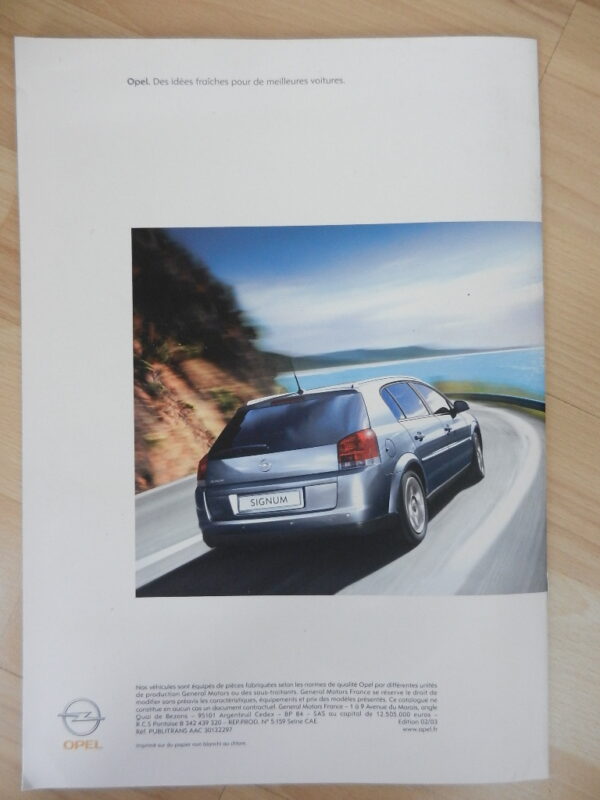 Catalogue Opel Signum 2003 – Image 3