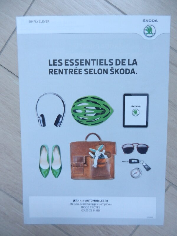 Catalogue publicitaire les essentiels de la rentré selon Skoda 2015