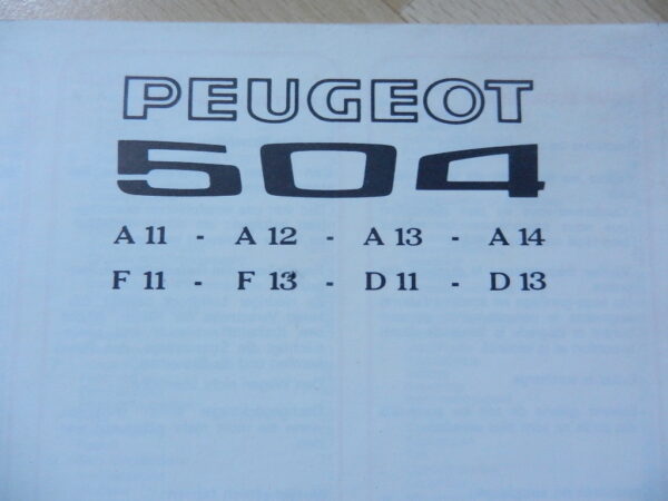 Notice d'utilisation Peugeot 504 GL & TI 1978 – Image 2