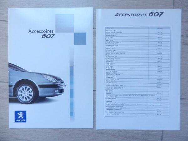 Catalogue Peugeot 607 Accessoires 2003 / 04