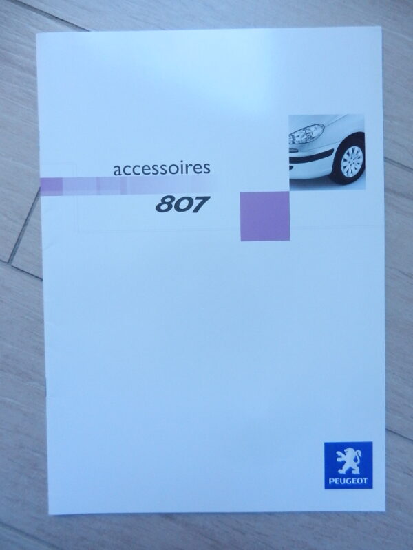 Catalogue Peugeot 807 Accessoires 2002