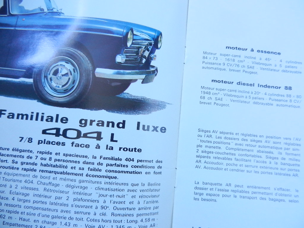 Catalogue Peugeot 404 Familiale Break Commerciale 1965 – Image 2