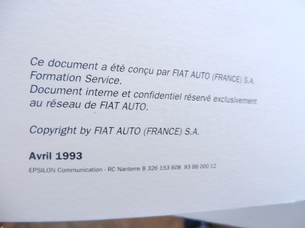 Fiat Croma Gamme 93 – TD 2500 Motorisation Formation Service – Image 2