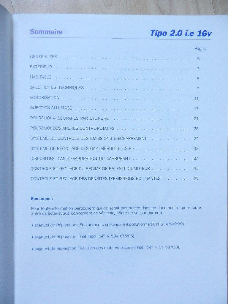 Fiat Tipo 2.0 i.e. 16v livret technique – Image 3