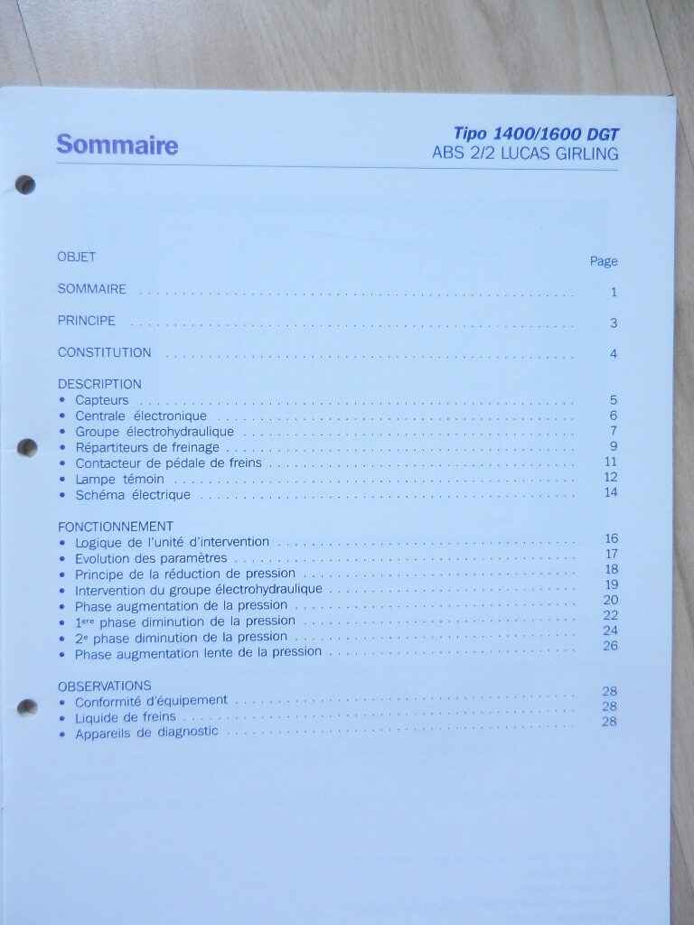 Fiat Tipo 1400 / 1600 DGT ABS 2/2 Lucas Girling – Image 2