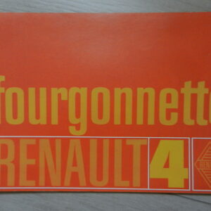 Catalogue Renault 4 Fourgonnette 1969