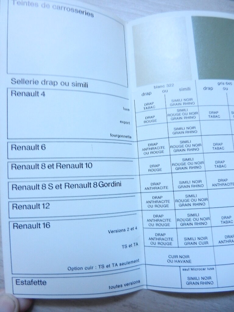 Catalogue Renault Teintier 1970 – Image 2
