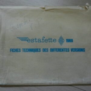Pochette Renault Estafette fiches techniques des différentes versions 1969