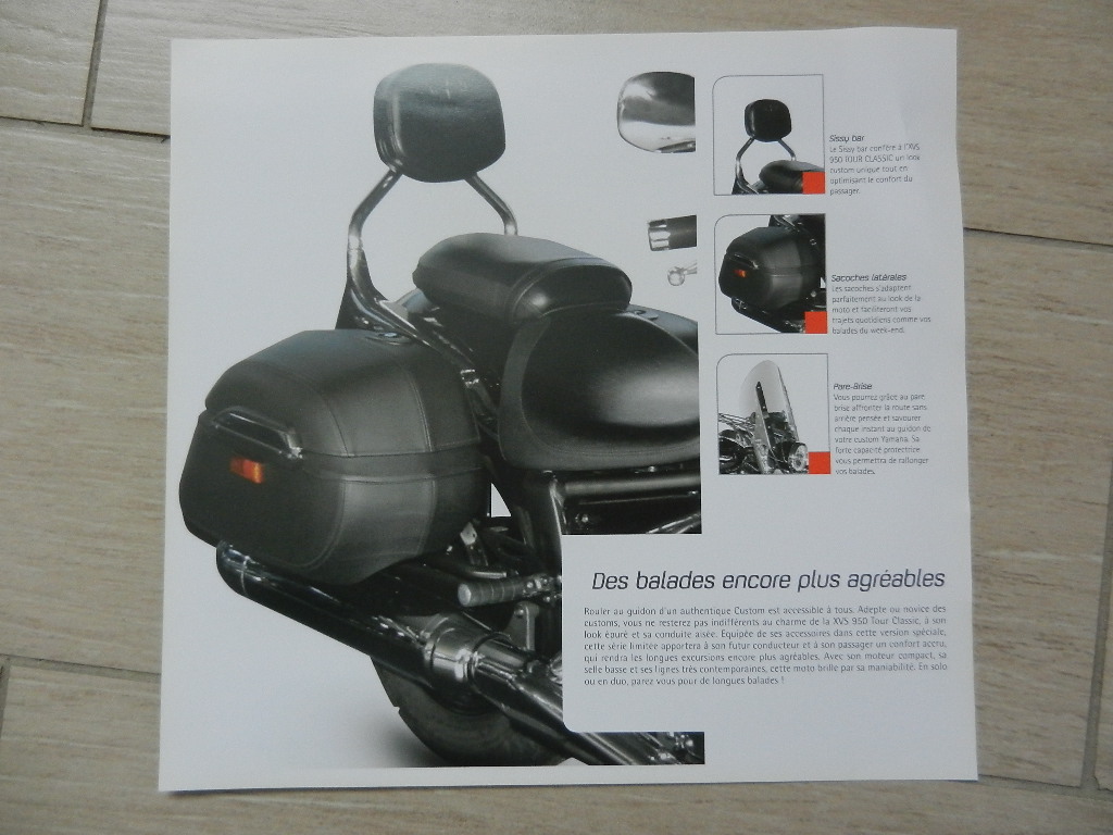 Catalogue Yamaha 2013 XVS 950 Tour Classic série accessoirisée – Image 2