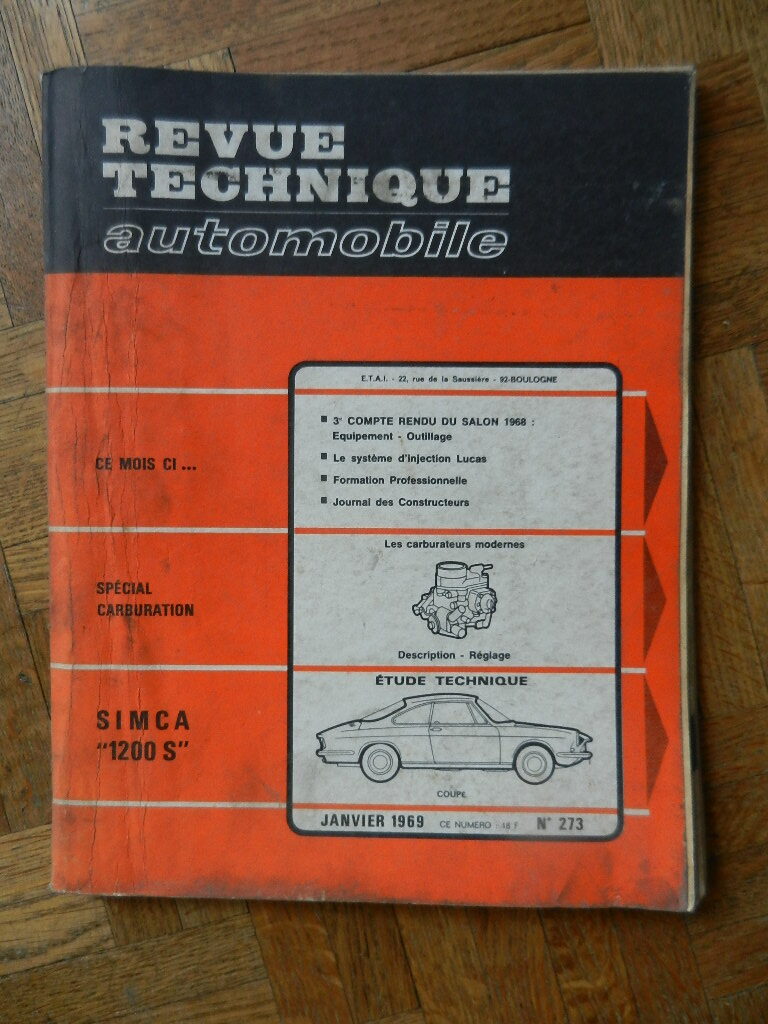 RTA N° 273 Simca 1200 S