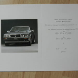 Maserati Biturbo invitation a découvrir la gamme 1990