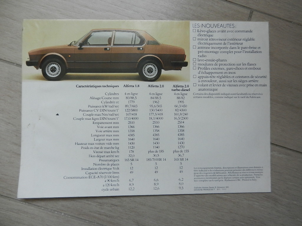 Catalogue Alfa Roméo Alfetta 1982 – Image 4