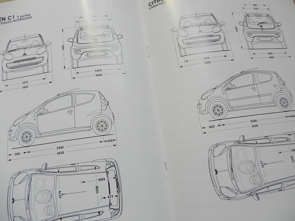 Catalogue Citroën C1 caractéristiques Techniques Principaux Equipements 2005 – Image 2