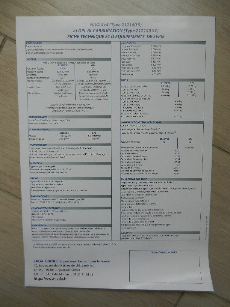 Catalogue LADA Niva 4x4 / Niva 4x4 Metalic – Image 3