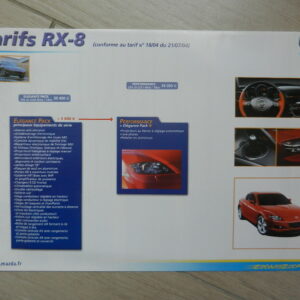 Catalogue Mazda RX-8 Tarif 2004