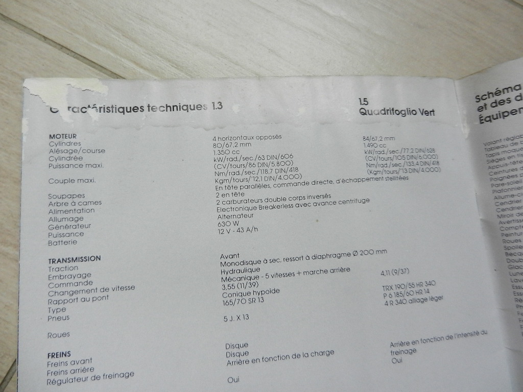 Catalogue Alfa Roméo Alfasud Sprint – Image 3