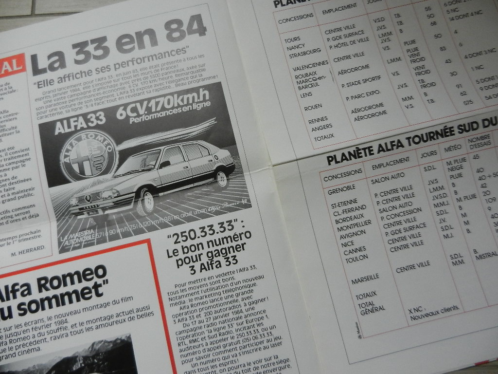 Catalogue Alfa Roméo Marketing NEWS N°9 1984 – Image 2