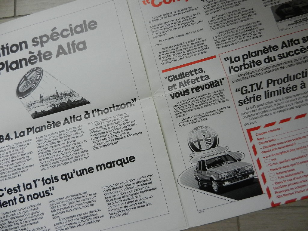 Catalogue Alfa Roméo Marketing NEWS N°9 1984 – Image 3