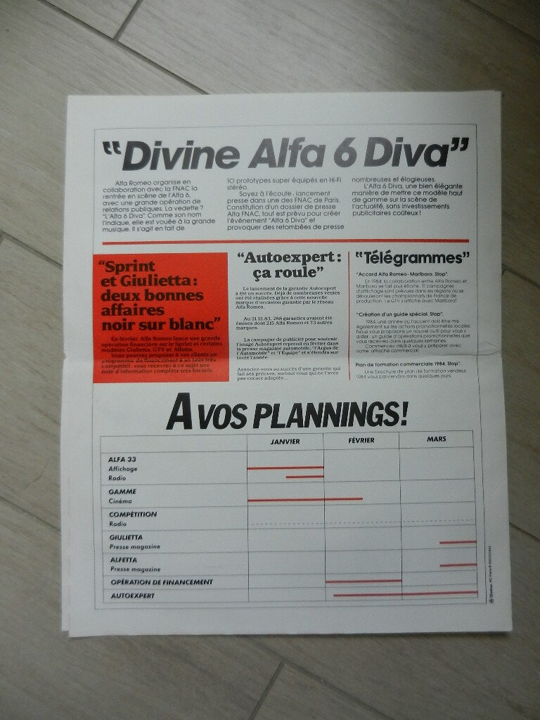 Catalogue Alfa Roméo Marketing NEWS N°9 1984 – Image 4