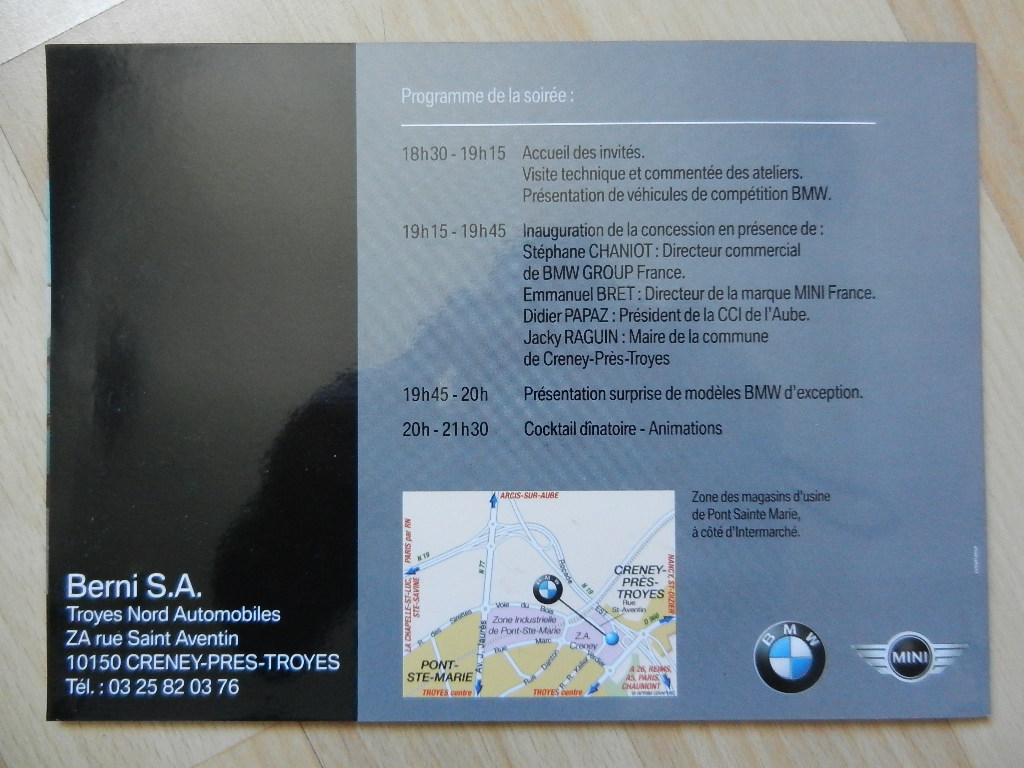 Catalogue BMW invitation nouvelle concession BERNI S.A Troyes – Image 3