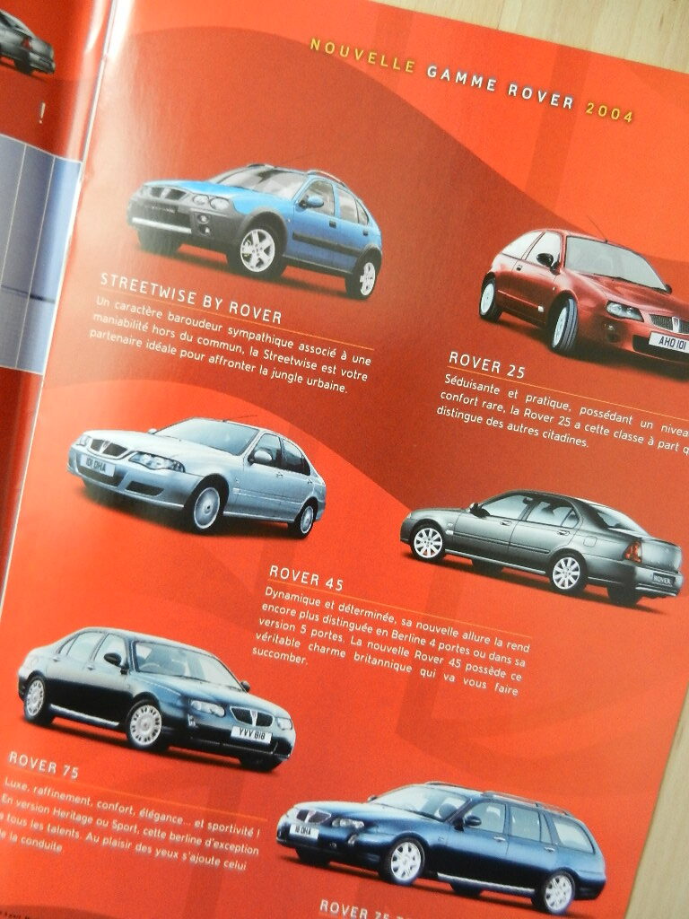 Catalogue Rover MG gamme 2004 – Image 2