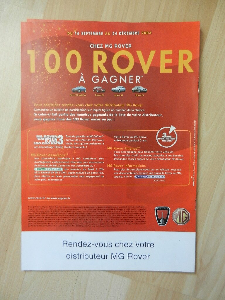 Catalogue Rover MG gamme 2004 – Image 4