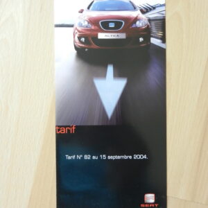 Catalogue SEAT tarif n°82 au 15 septembre 2004