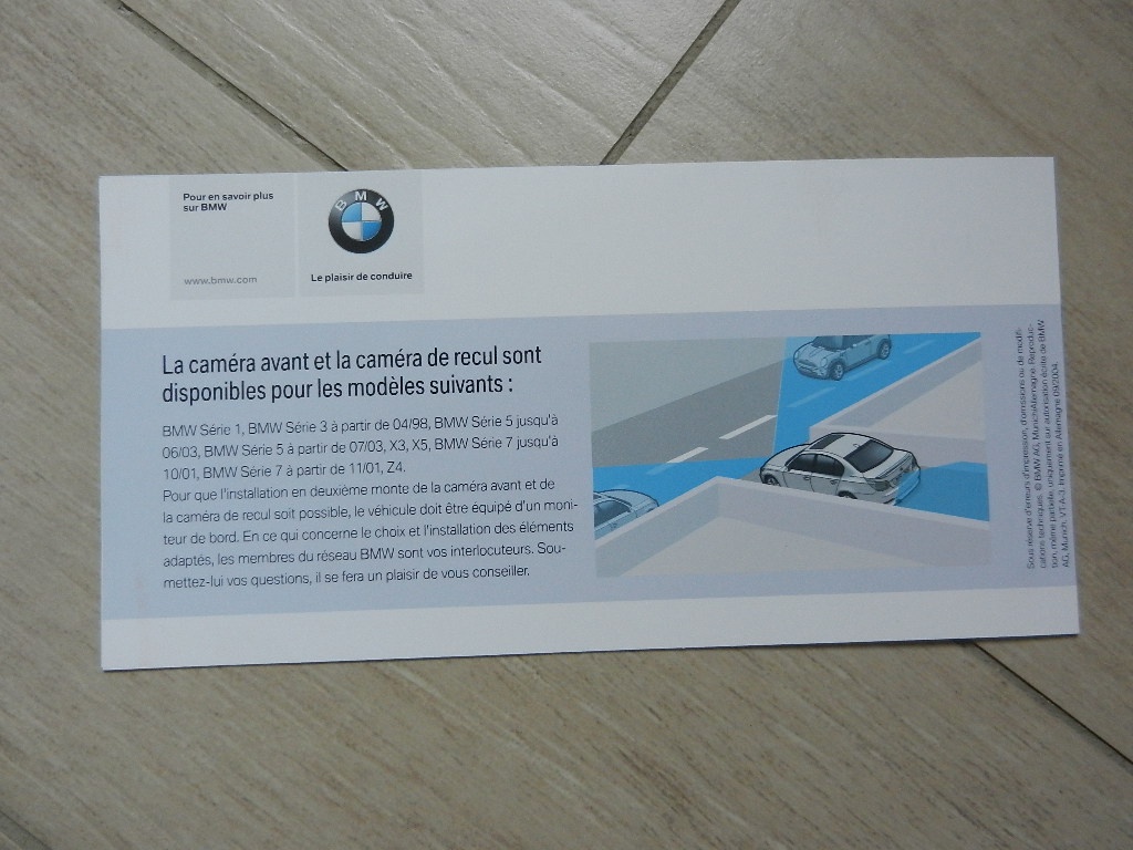 Catalogue BMW Accessoires Caméra avant / caméra de recul 2004 – Image 3