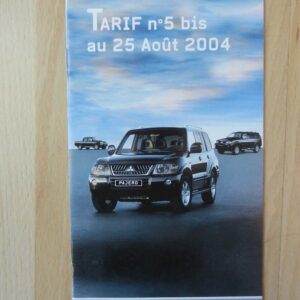 Catalogue Mitsubishi Tarif n°5 bis au 25 aout 2004