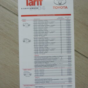 Catalogue Toyota Tarif 2004