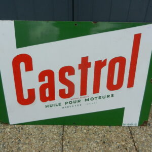 Plaque émaillée publicitaire CASTROL Huile pour moteurs