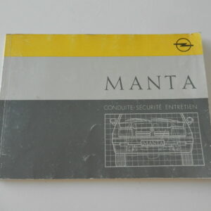 Notice d'utilisation Opel Manta 1987